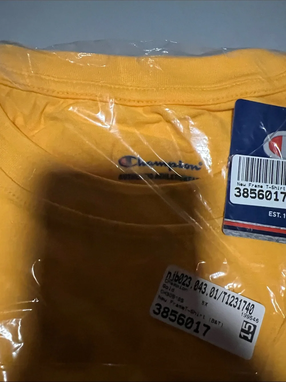 Champion Gold Short Sleeve Logo Tee with Black & Red Trim Sz 5X - Picture 2 of 4